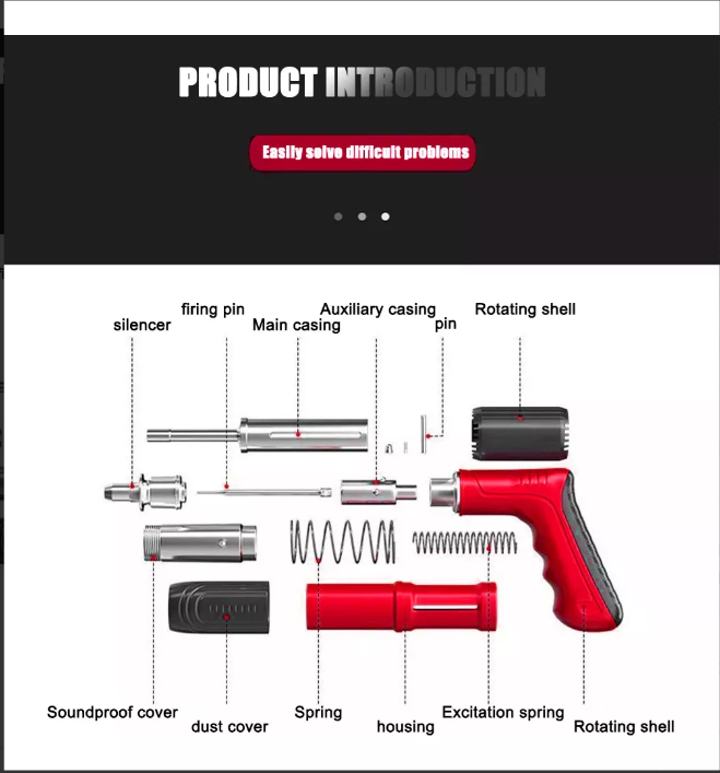 Miniatura 7 de Pistola Clavos Acero Neumática Clavadora